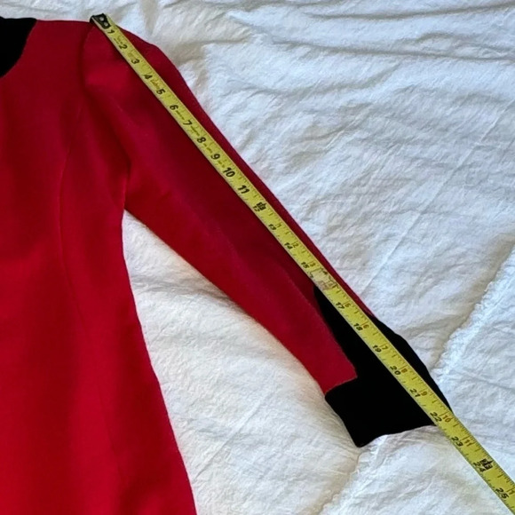 Vintage Carolina Herrera Saks Fifth Ave Red and black dress with tassle Dynasty - Picture 11 of 12